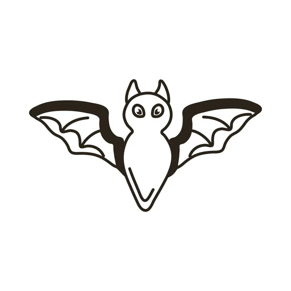 Halloween bat fling line icon — 스톡 벡터
