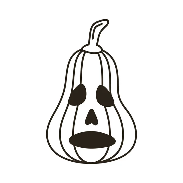 Halloween calabaza cara línea estilo icono — Archivo Imágenes Vectoriales