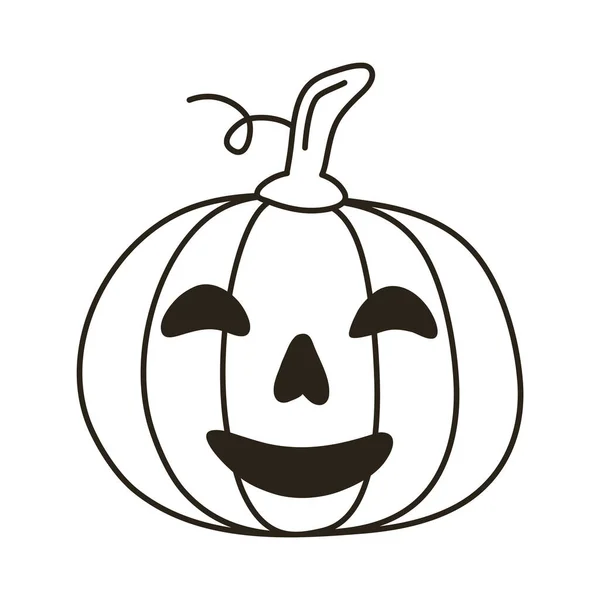 Halloween calabaza cara línea estilo icono — Vector de stock