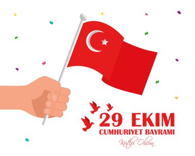 29 Ekim 'de bayraklı bir el.