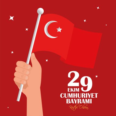 Cumhuriyetin bayrağıyla el ele tutuşmuş.