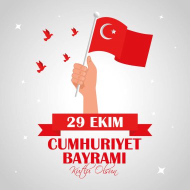 Gündüz Türkiye Cumhuriyeti 'nde bayraklı eller