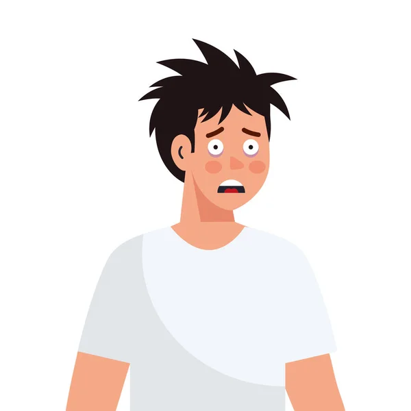 Man cartoon met slapeloosheid vector ontwerp — Stockvector