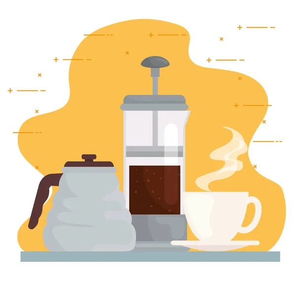 Set icone dei metodi di preparazione del caffè — Vettoriale Stock