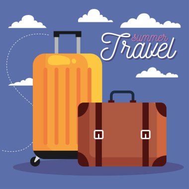 yaz ve seyahat çantaları vektör tasarımı
