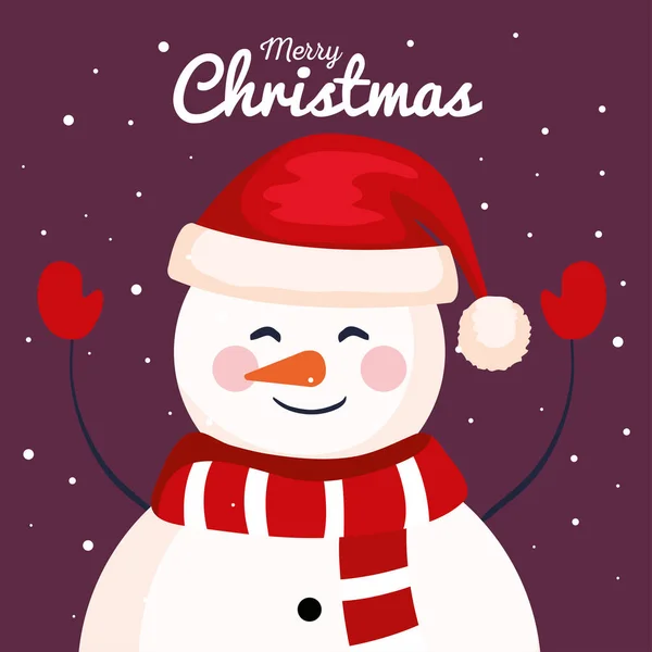 Weihnachten Schneemann, Banner Neujahr und fröhliche Weihnachtsfeier — Stockvektor