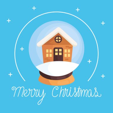 Küresel vektör tasarımlı mutlu noel evleri