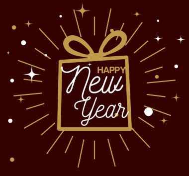 Hediye vektör tasarımlı mutlu yıllar 2021