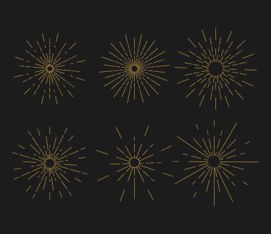 Altın güneş çemberi süslemesi vektör tasarımı