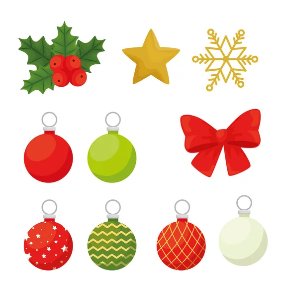 Frohe Weihnachten Set Icons Vektordesign — Stockvektor