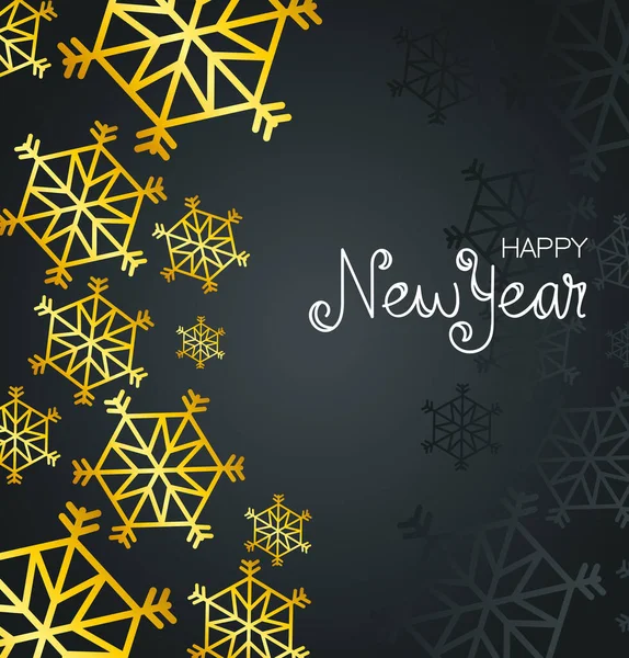 Happy new year with snowflakes vector design — Stock Vector