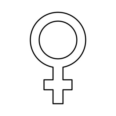 Çizgi biçimi simgesi olan kadın cinsiyet sembolü