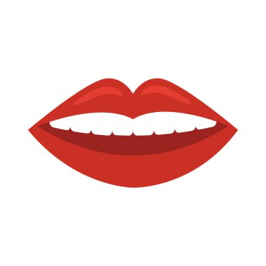 Kadın ağzı ve dudakları düz stil