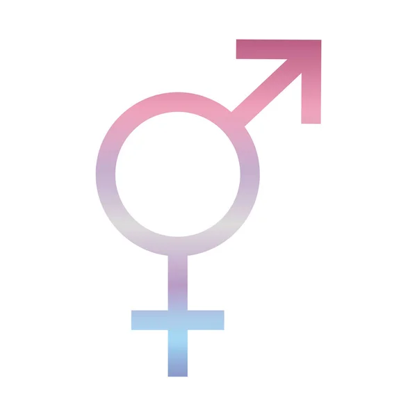 Hermafrodyta gender symbol orientacji seksualnej ikona degradacji stylu — Wektor stockowy