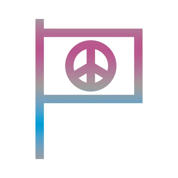 Symbole de paix dans le drapeau icône de style dégradé — Image vectorielle