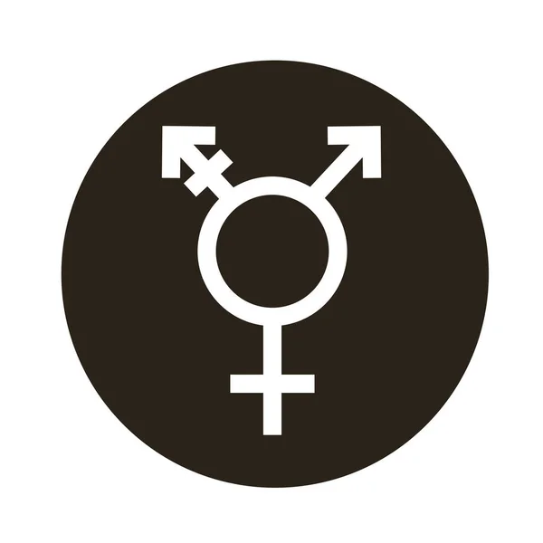 Bisexual hombre género símbolo de la orientación sexual bloque icono de estilo — Vector de stock