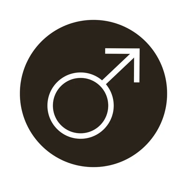 Símbolo de género masculino de la orientación sexual bloque icono de estilo — Vector de stock