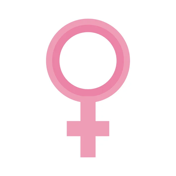 Ženský symbol pohlaví s ikonou plochého stylu — Stockový vektor
