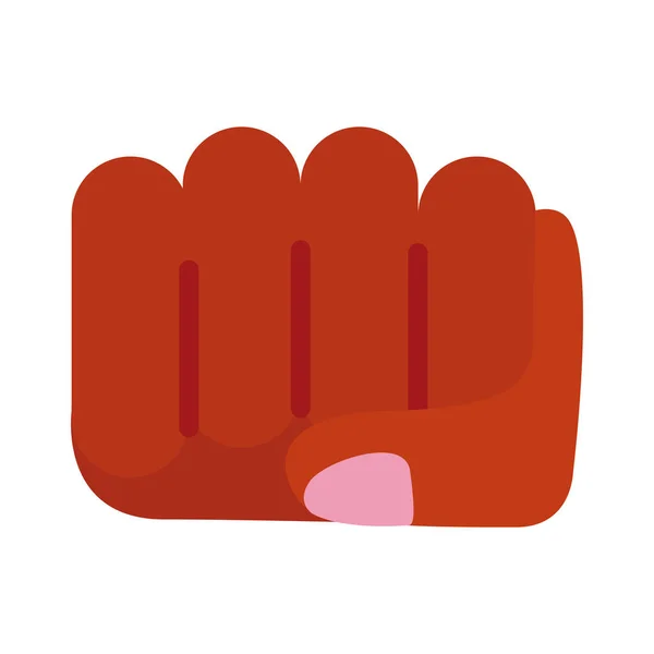 Mano puño feminismo plano estilo icono — Vector de stock