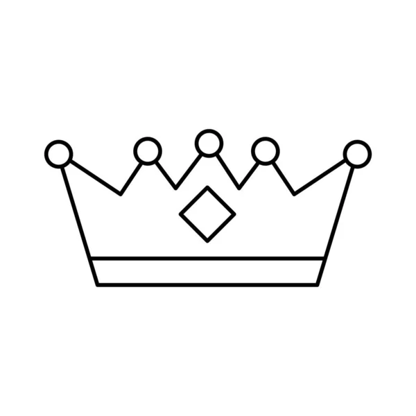 Kroon koningin lijn stijl pictogram — Stockvector