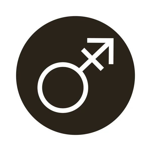 Male gender symbol of sexual orientation block style icon — Stock Vector