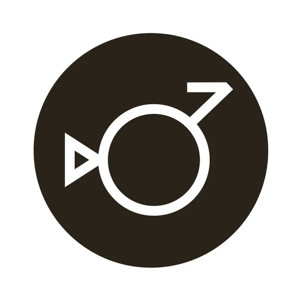 Demiboy gender symbol orientacji seksualnej blok styl ikona — Wektor stockowy