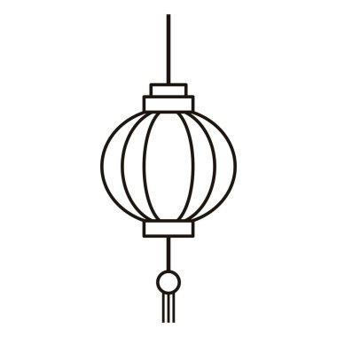 Çin kağıt lambası asılı çizgi simgesi