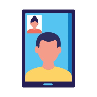 Görüntülü arama iletişimi olan akıllı telefon aygıtı