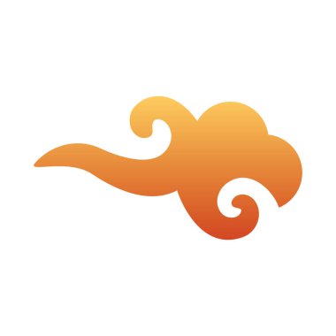 Altın Çin bulut gökyüzü izole ikonu