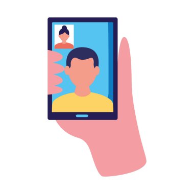 Görüntülü arama iletişimi olan akıllı telefon aygıtı