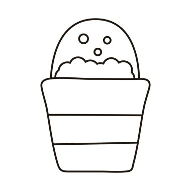 oda bakımı plastik kova düz stil simgesi