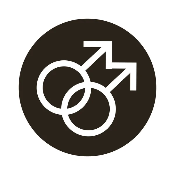 Gay género símbolo de la orientación sexual bloque estilo icono — Vector de stock