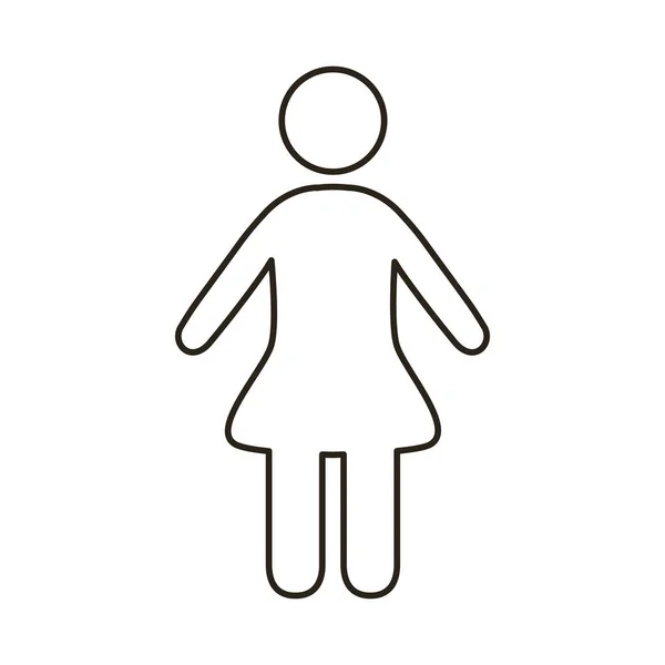 Kadın avatar figürü çizgi biçimi simgesi — Stok Vektör