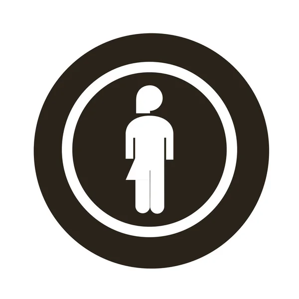 Woman female figure block style icon — Stock Vector