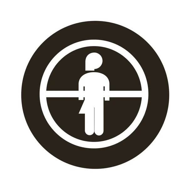 Woman female figure block style icon — Stock Vector