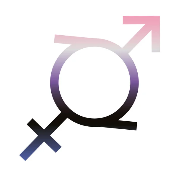 Heterossexual símbolo de gênero de orientação sexual ícone estilo degradiente —  Vetores de Stock