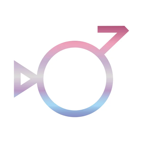 Demiboy símbolo de género de la orientación sexual icono de estilo degradante — Vector de stock