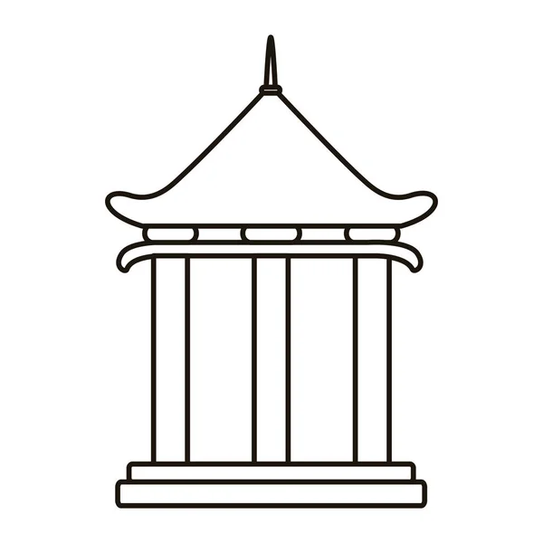Chinese tower columns structure line style icon — Stock Vector
