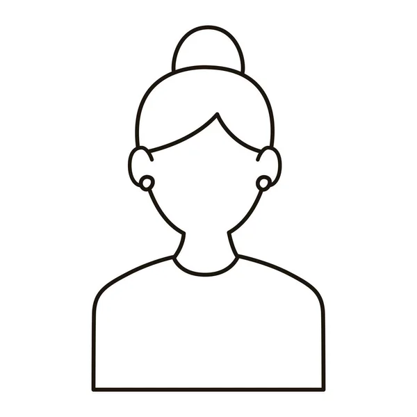 Mujer joven personaje femenino icono — Vector de stock