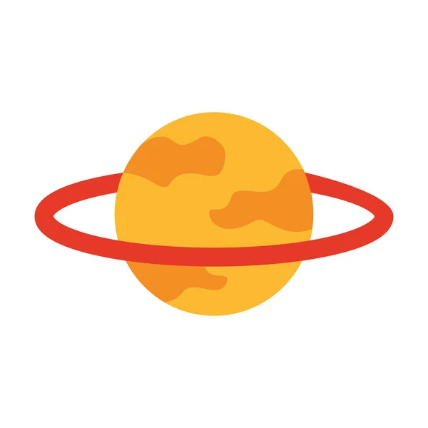 Saturn sphere planet flat style icon — Stock Vector