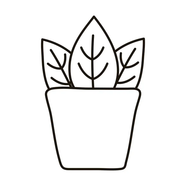 Planta de interior en maceta icono aislado de cerámica — Vector de stock