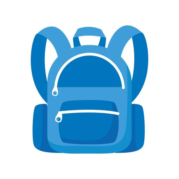 School bag equipment flat style icon — Stock Vector