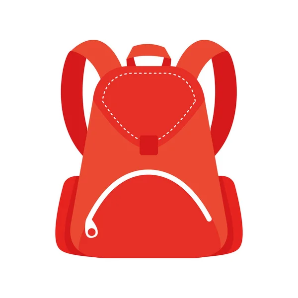 Školní taška zařízení plochý styl ikona — Stockový vektor