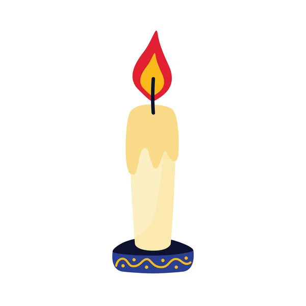 Świeca ogień płomień płaski styl ikona — Wektor stockowy