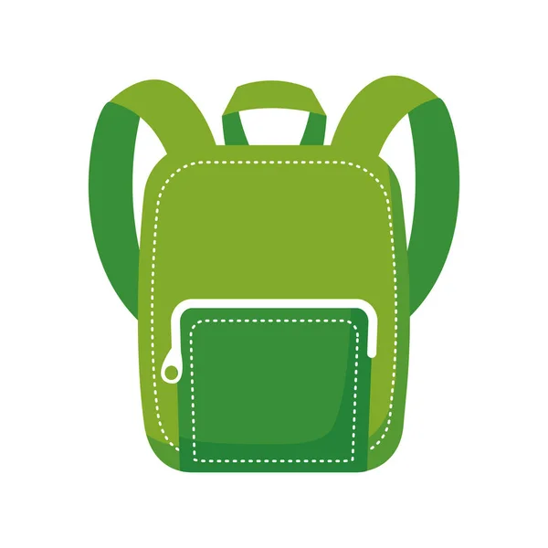 School bag equipment flat style icon — Stock Vector