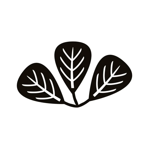 Autum serca kształt liści sylwetka styl ikona — Wektor stockowy