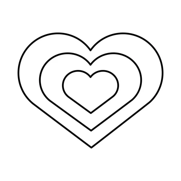 Hart liefde symbool lijn stijl pictogram — Stockvector