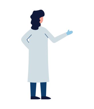 kadın doktor avatar karakter düz stil