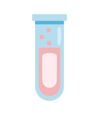 Tıbbi tüp test laboratuarı düz simgesi