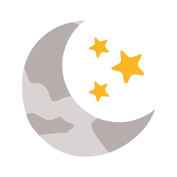 三日月と星の夜のアイコン — ストックベクタ